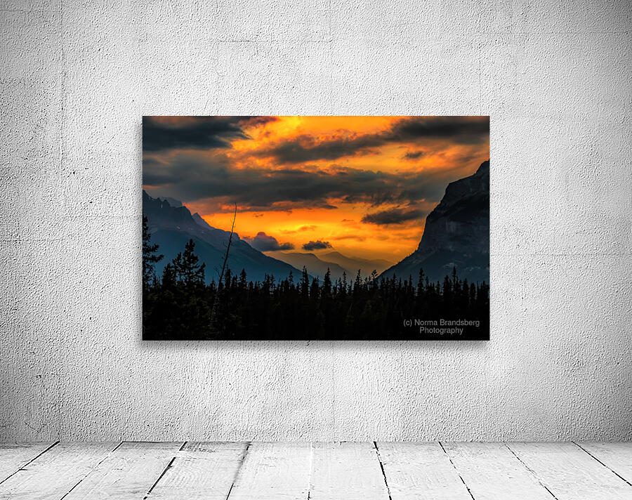 Icefields Parkway Sunset Silhouettes Wall Preview