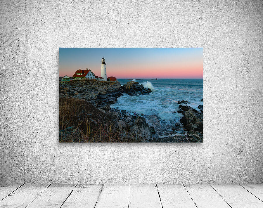 Maine Portland Cape Elizabeth Lighthouse Sunset 5 Wall Preview