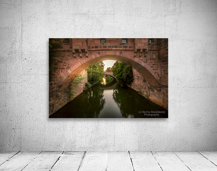 Nuremburg Two Medieval River Bridge Arches Wall Preview