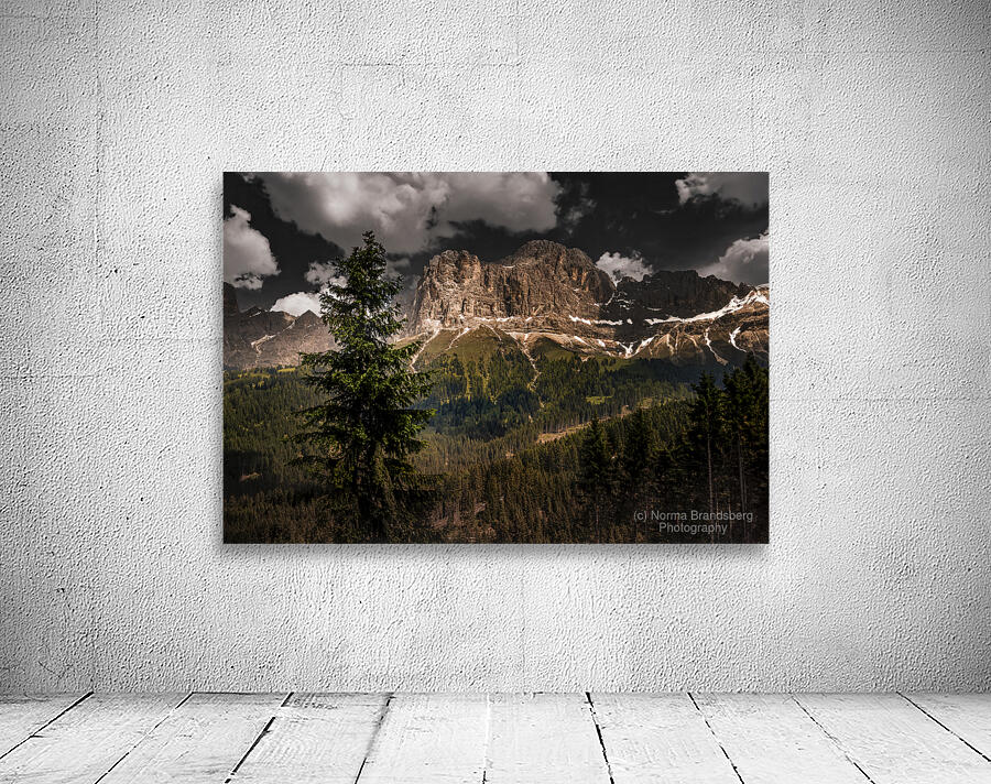 Italian Dolomite Val di Fassa Mountain Peaks at Night Wall Preview