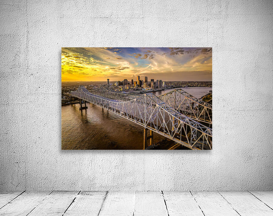 Aerial New Orleans Skyline Over Bridges Wall Preview