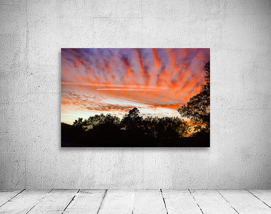 Airplane Contrails in the Sky Wall Preview