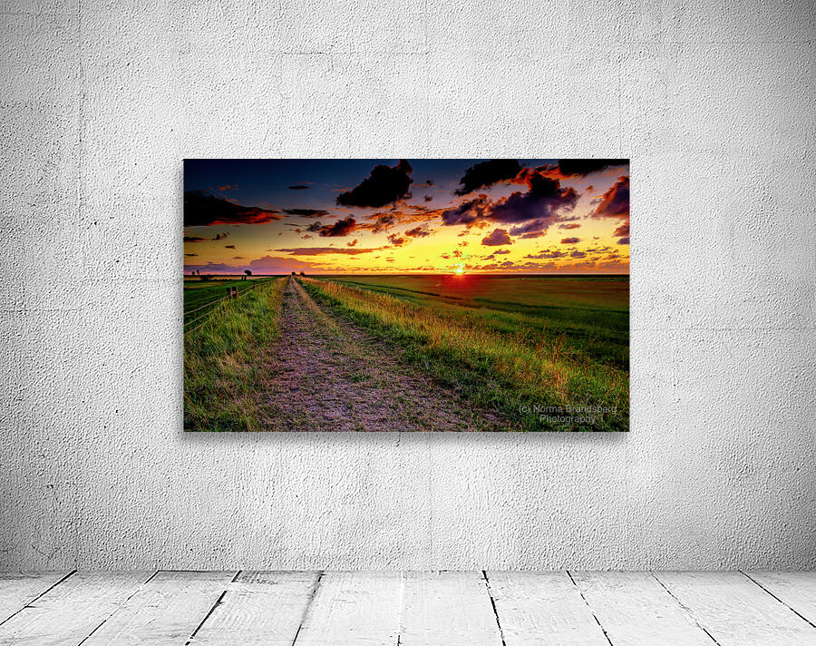 Mont Saint Michel Farm Field at Sunset Wall Preview