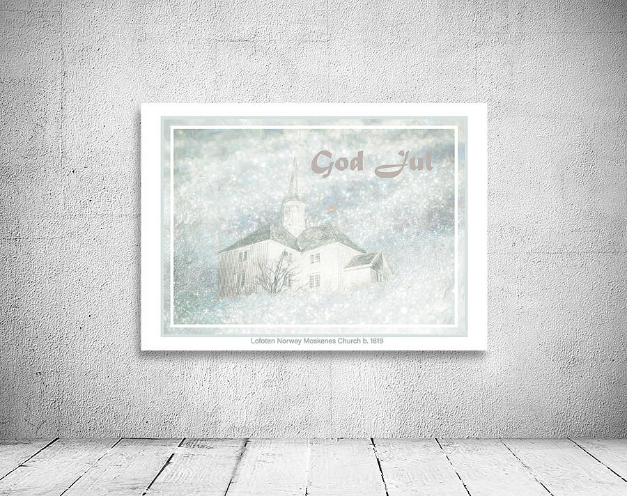 Lofoten Islands Moskenes Church Christmas Wall Preview