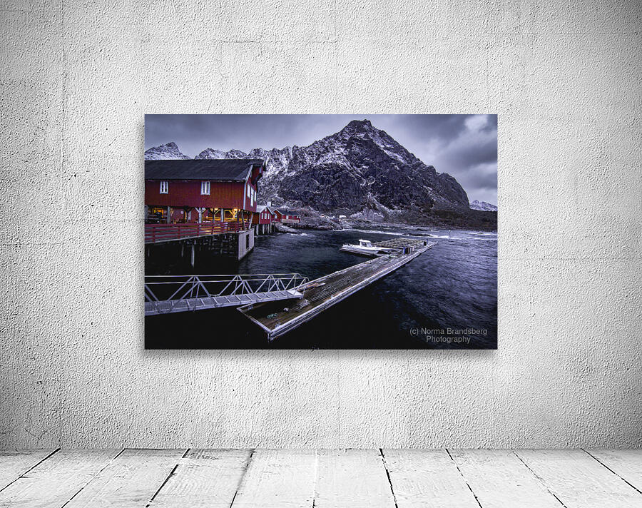 Moskenes Docks in Winter Wall Preview