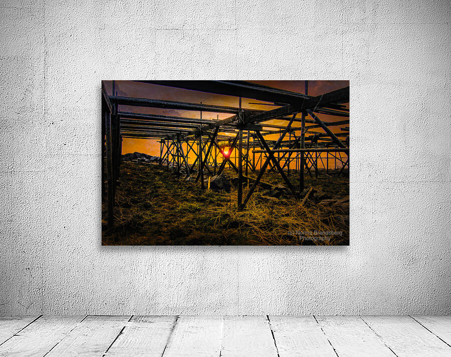 Lofoten Silhouette Cod Rack Sunbeams Wall Preview