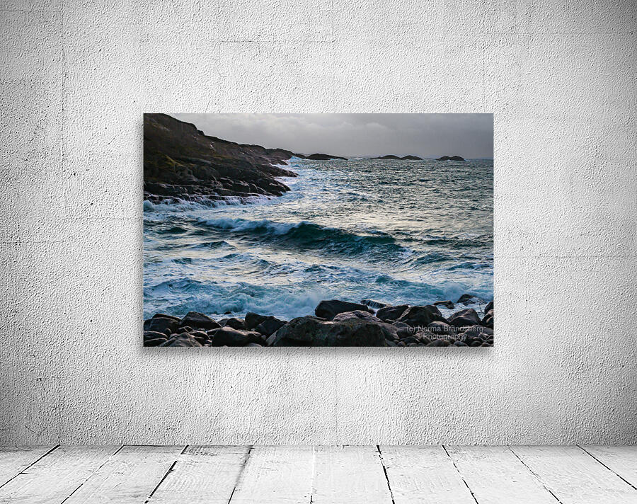 Lofoten Rocky Coastline and Storm Waves Wall Preview
