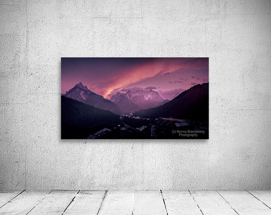 Forno di Zoldo Panorama at Sunset Wall Preview