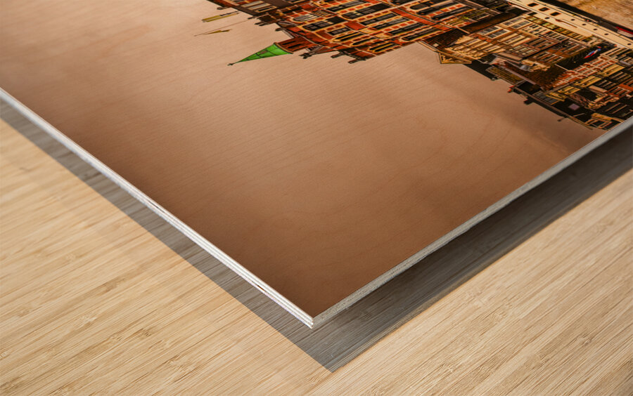 Amsterdam River Reflections at Sunset Wood print