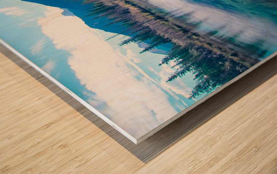 Banff Alberta Canada Bow River Canmore Wood print