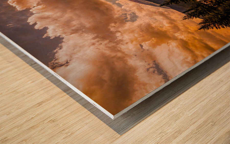 Icefield Parkway River Sunset 1 Wood print