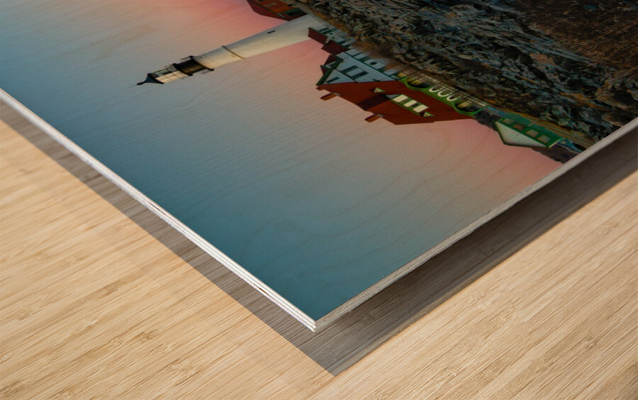 Maine Portland Cape Elizabeth Lighthouse Sunset 5 Wood print