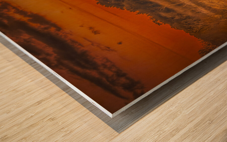 South Carolina Marsh Winter Sunrise Glow Wood print