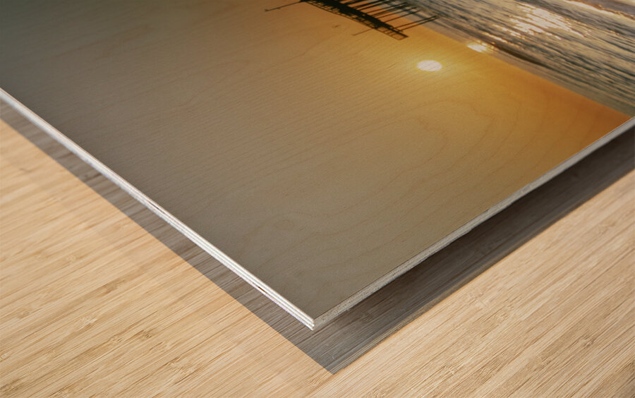 Outer Banks OBX Pier Sunrise 1 Wood print