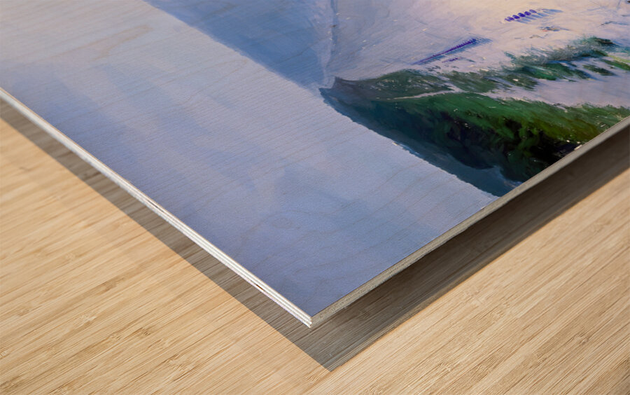 Royal Blue Beach Umbrellas  Wood print