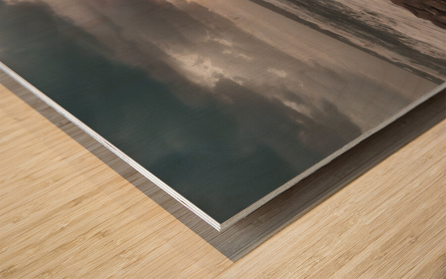 Florida Palm Coast Cochina Sunset Cairn Wood print