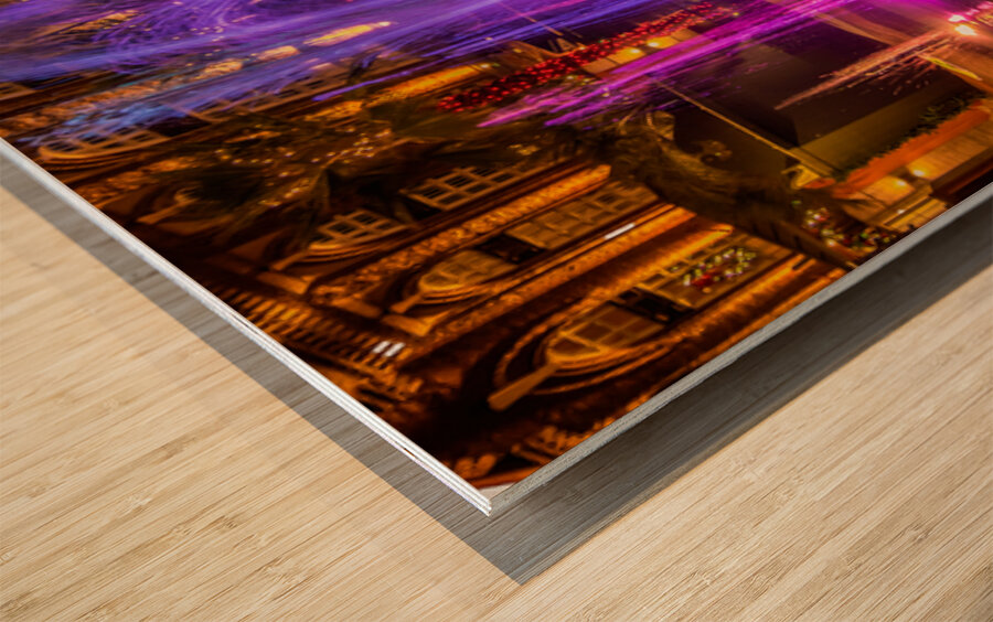 Christmas Magic on the Savannah Riverfront Walk Wood print