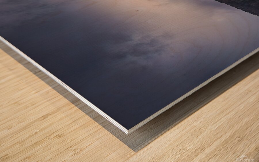 Dolomite Skyline Sunset Sesto  at Night Wood print