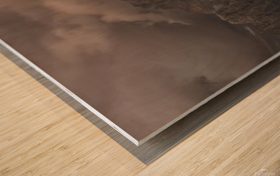 Dolomite Sella Pass in the Fog Wood print