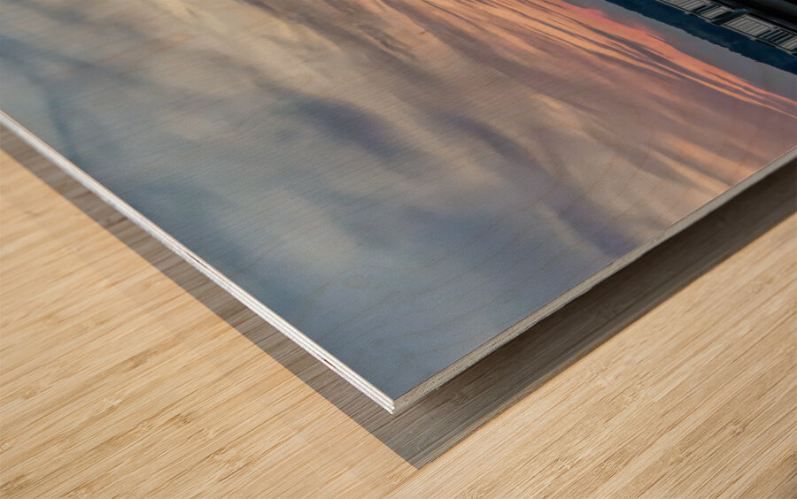 Lake Marion Bridge Sunset Wood print