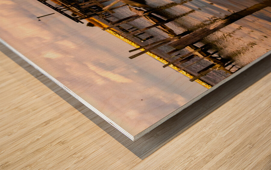 Dilapidated Old Dock Wood print