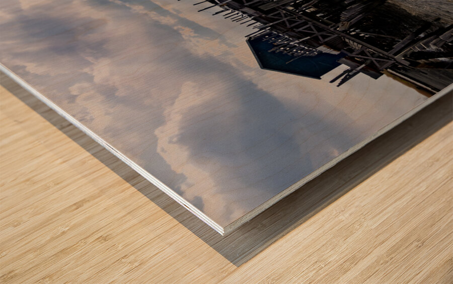 Chesapeake Crab  Shack Sunset Wood print