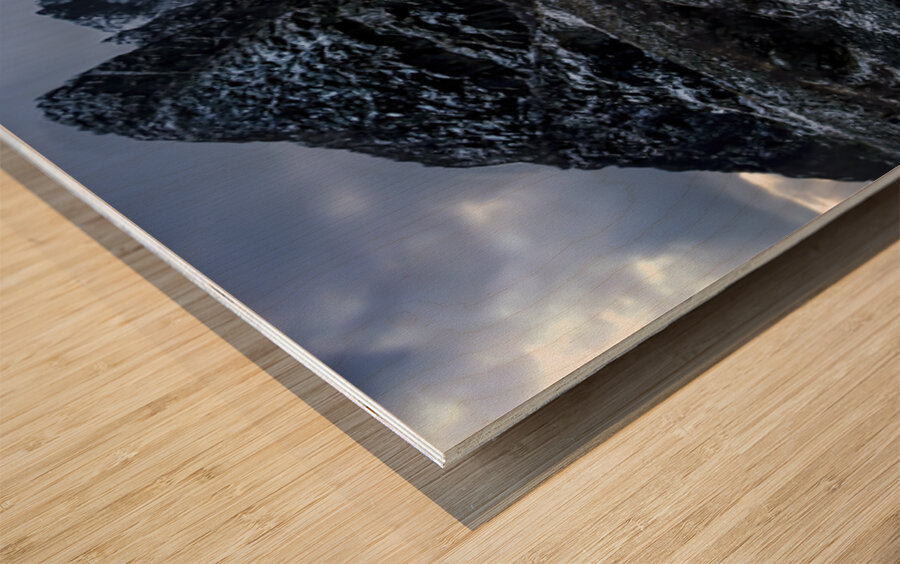 Winter Lofoten Reine Fjord Wood print