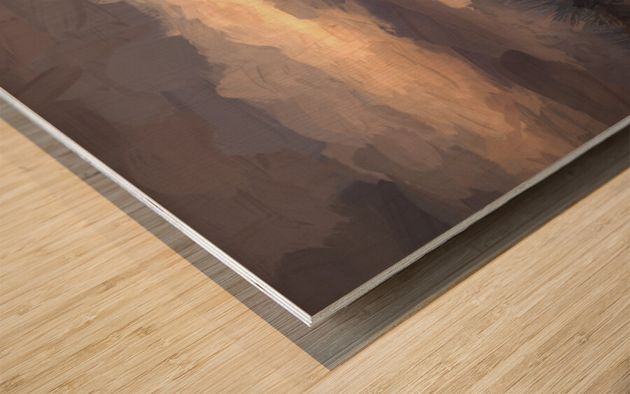 Hilton Head Beach Silhouette Impressionist Wood print