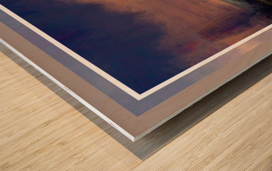 Frankfurt Skyline Coat of Many Colors Wood print