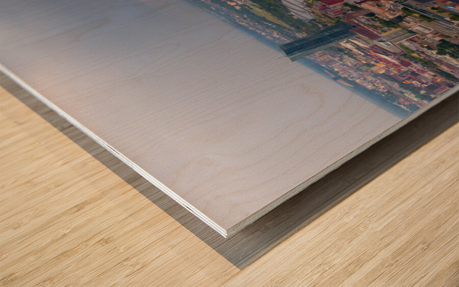 Frankfurt am Main Sunbeams Wood print