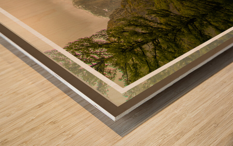 Bordered Yosemite Tunnel View Wood print