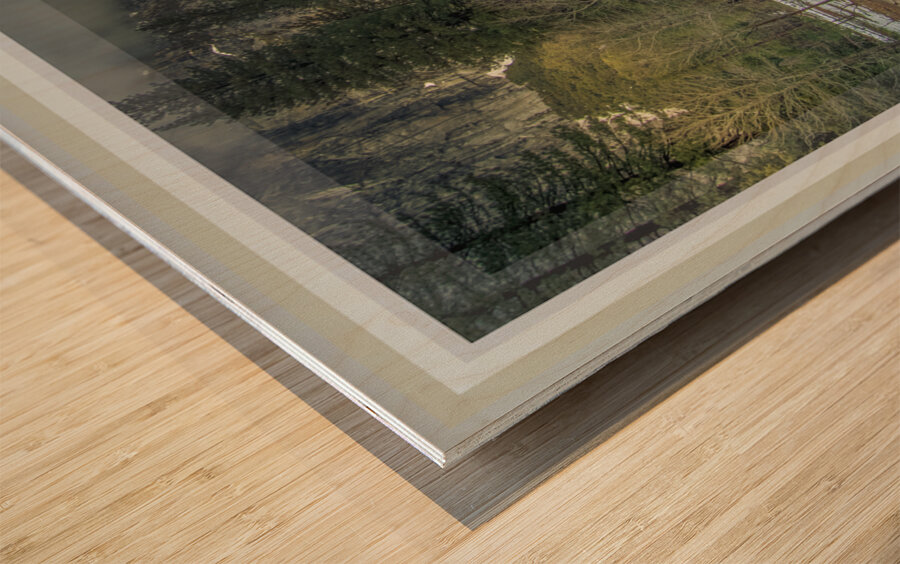 Bordered Yosemite Tunnel View Wood print