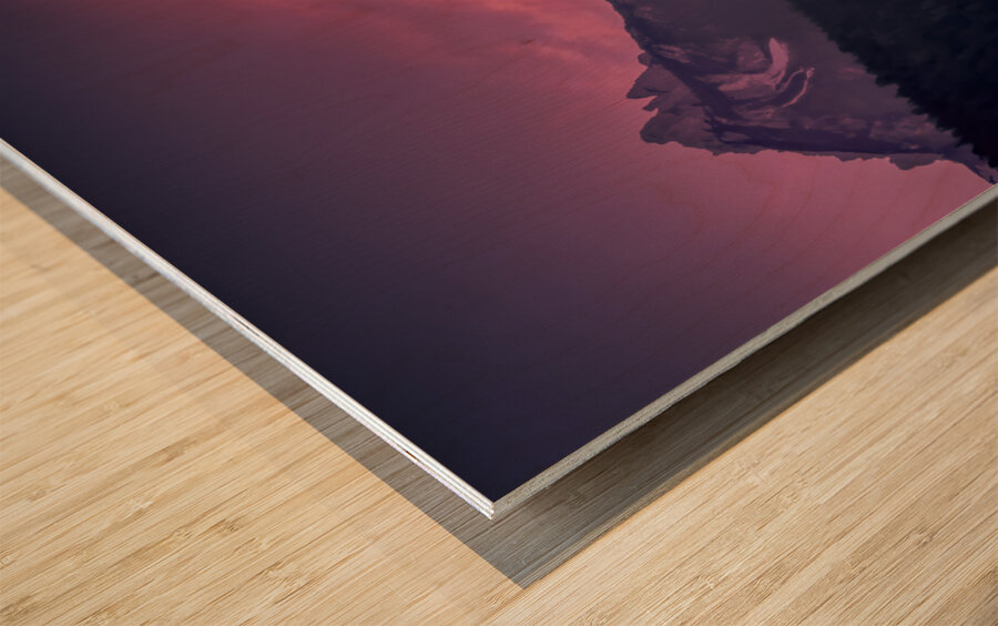 Forno di Zoldo Panorama at Sunset Wood print