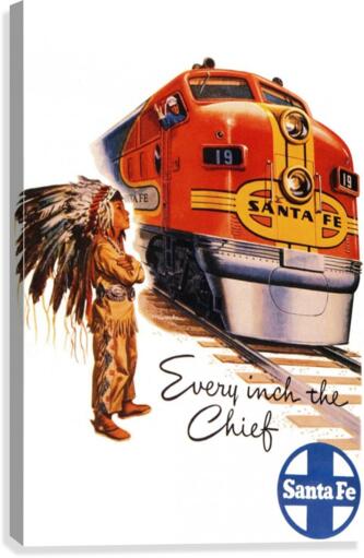 Santa Fe Vintage Railway Poster, 1948 Canvas Print