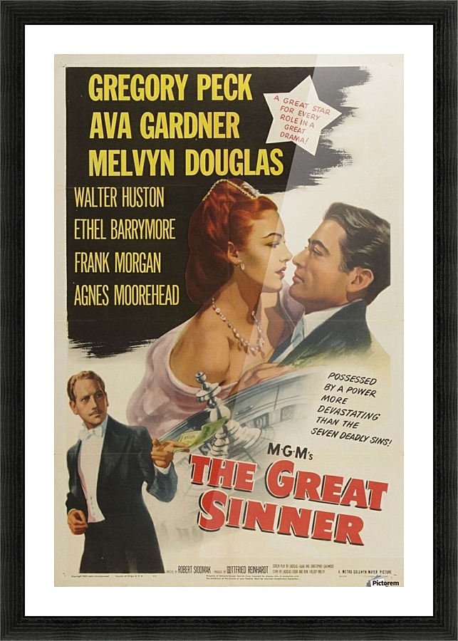 Sinner 1949 Picture Frame print