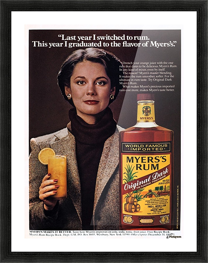 Myers Rum Picture Frame print