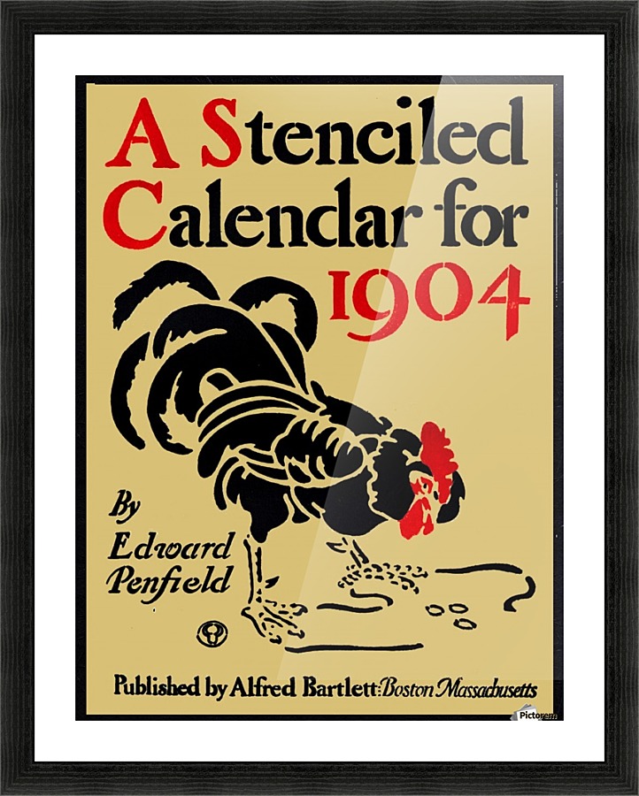 A stenciled calendar for 1904 Picture Frame print