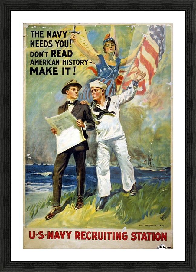 Navy needs you Picture Frame print