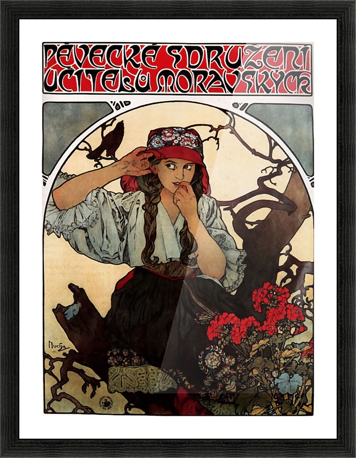 Moravian teachers choir by Alphonse Mucha Picture Frame print