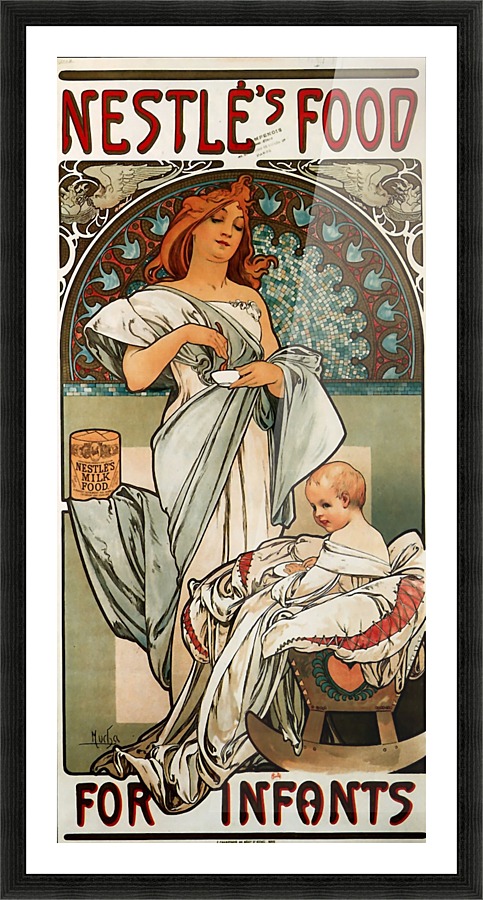 Nestle by Alphonse Mucha Picture Frame print