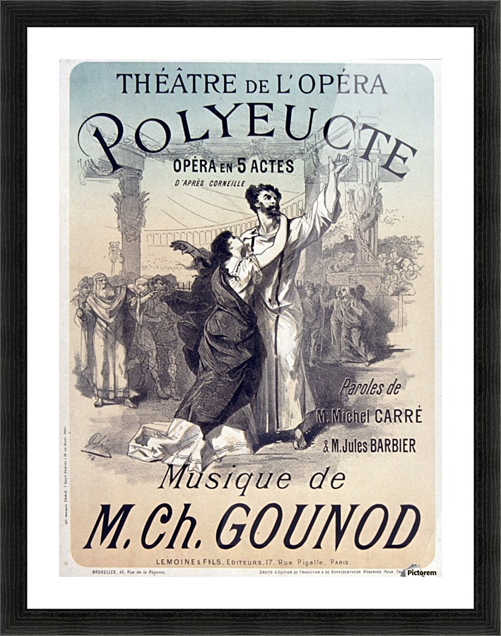 Poster by Jules Cheret for Polyeucte Picture Frame print