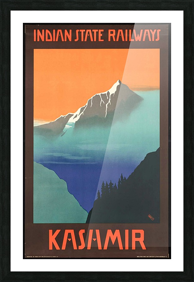 Indian State Railways Kashmir Travel Poster Picture Frame print