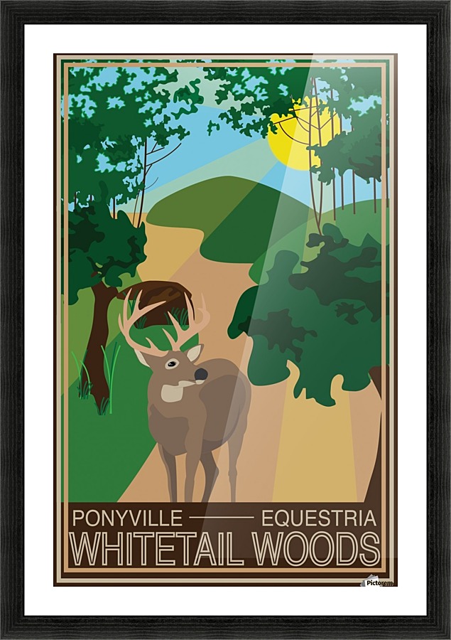 Vintage Travel Poster Whitetail Woods Picture Frame print