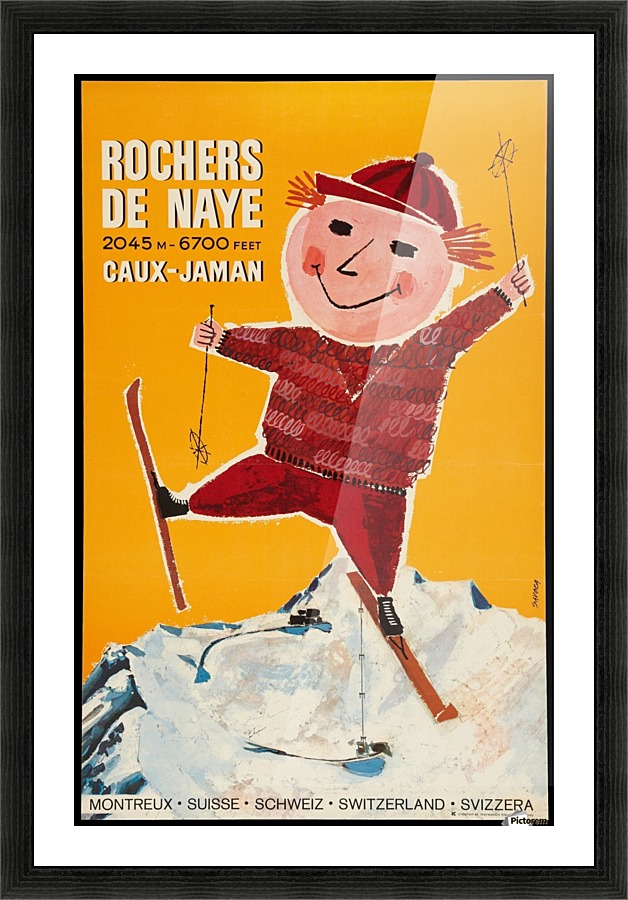 Swiss Ski Travel Poster Picture Frame print