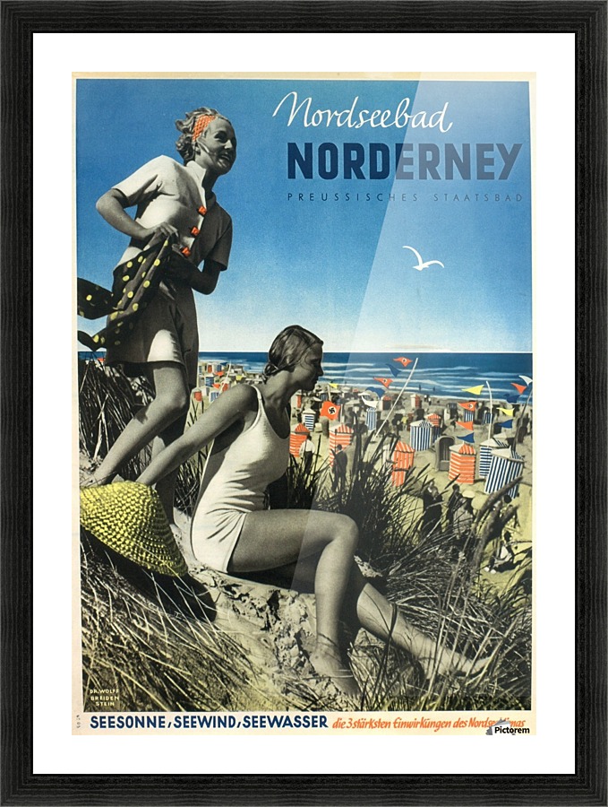 Nordseebad Norderney Germany Vintage Travel Poster 1939 Picture Frame print