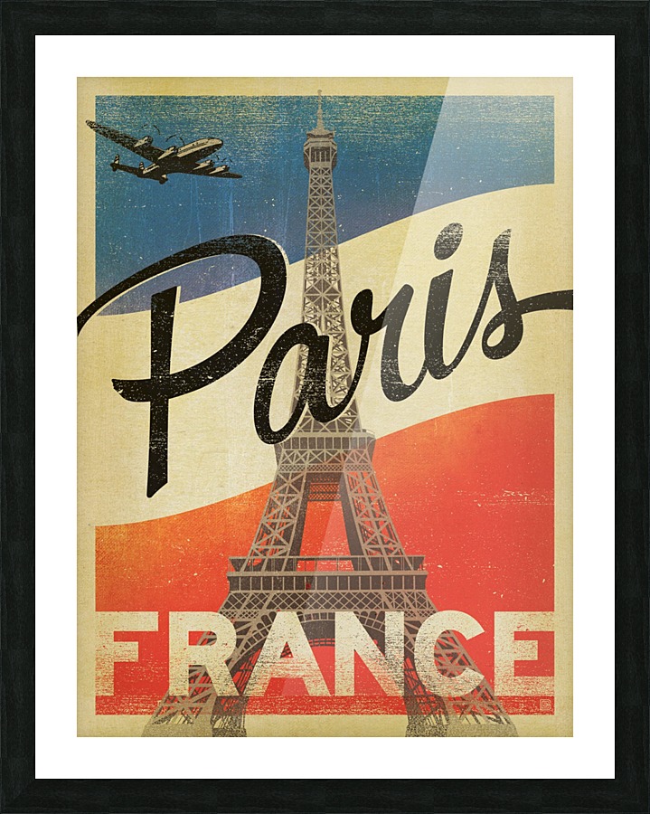 Paris France Vintage Poster by VINTAGE POSTER Wall Art