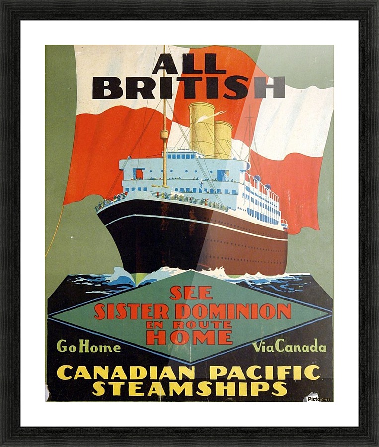 Canadian Pacific Steamships All British vintage poster Picture Frame print
