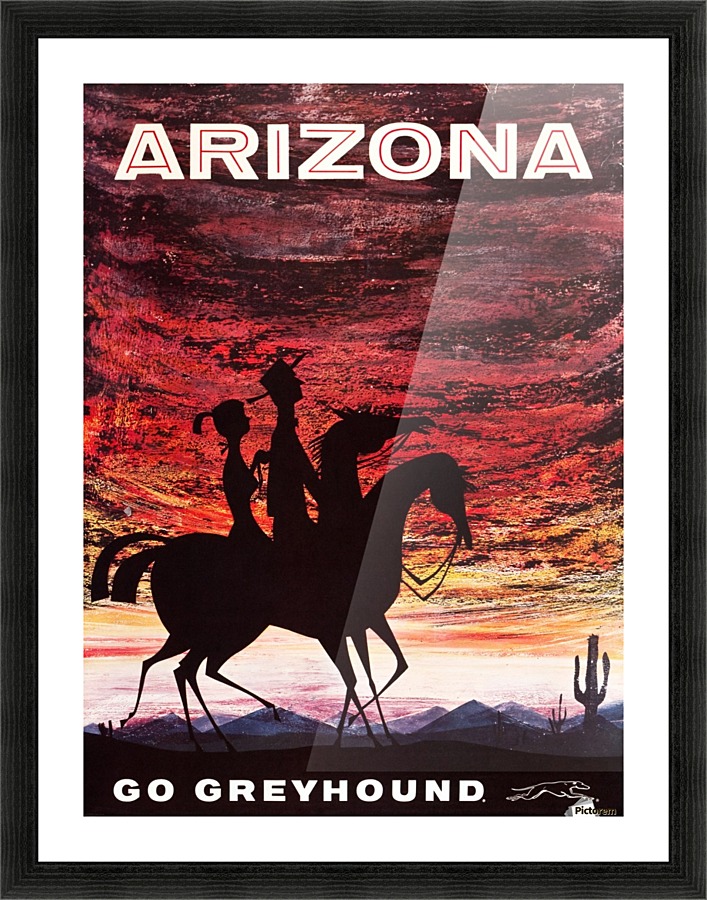 Greyhound Bus Travel Poster for Arizona Picture Frame print