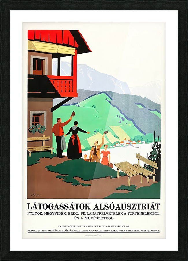 South of Austria Travel Poster Picture Frame print