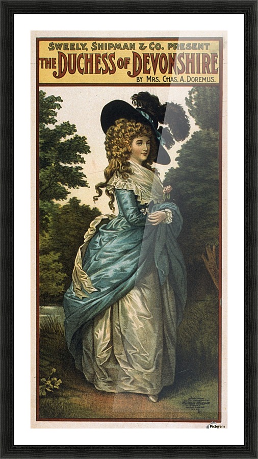 1906 Vintage Theater Poster The Duchess of Devonshire Picture Frame print